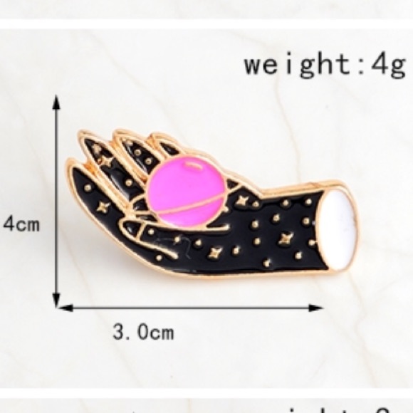 Hand with Pink Planet Orb Pin - Picture 5 of 6